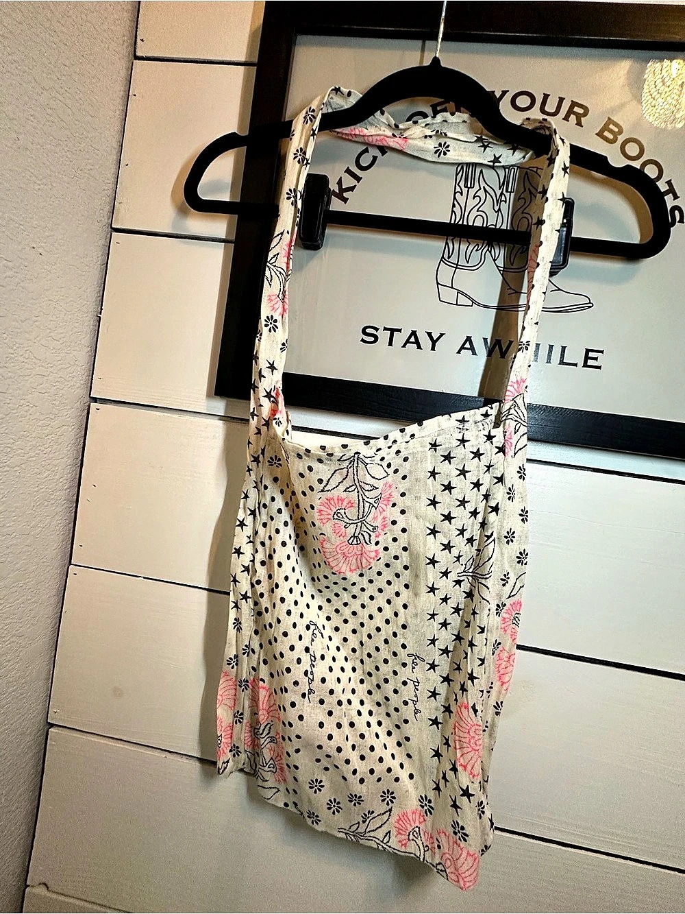 Free People Bag in Cream & Pink New
